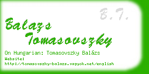 balazs tomasovszky business card