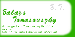 balazs tomasovszky business card